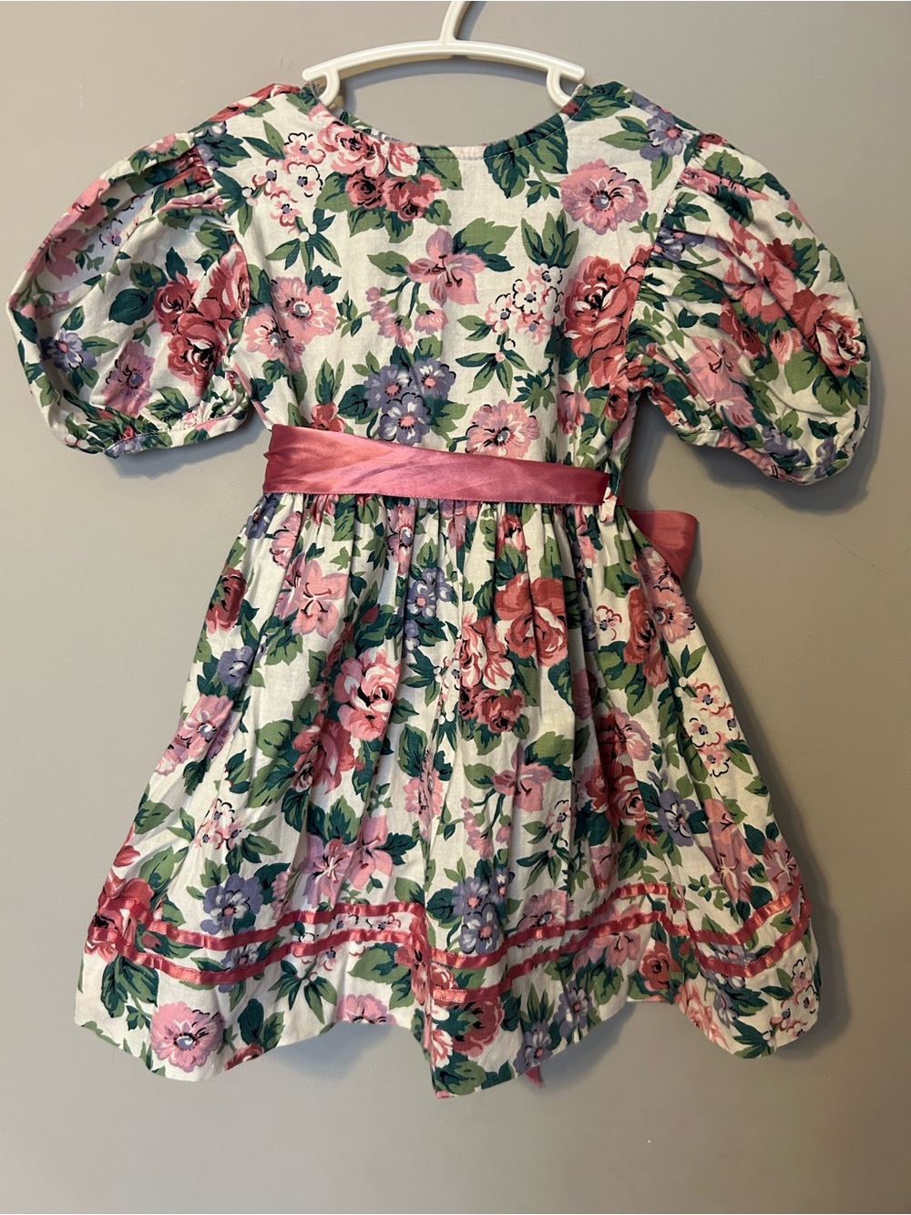 Vintage Disney Winnie the Pooh Floral Dress in Pink, Green and Cream